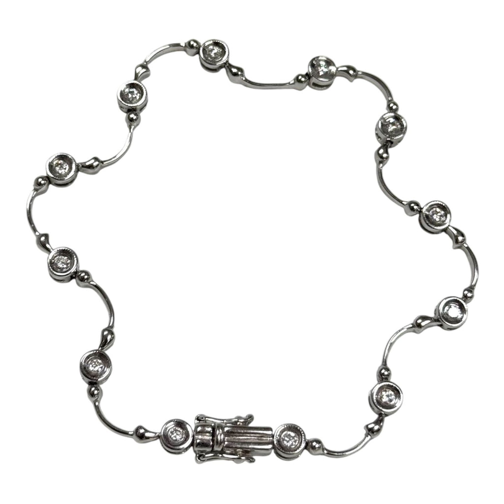 750WG Diamond Bracelet, 16.5cm