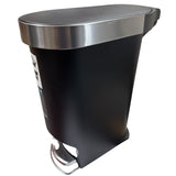 simplehuman 40 Liter / 10.6 Gallon Slim Kitchen Step Trash Can with, Liner Rim, Black Plastic