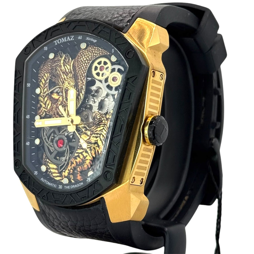 Tomaz TW028-1D6 Automatic Dragon And Tiger Dial Skeleton Dial Watch ,41.7mm x 50mm