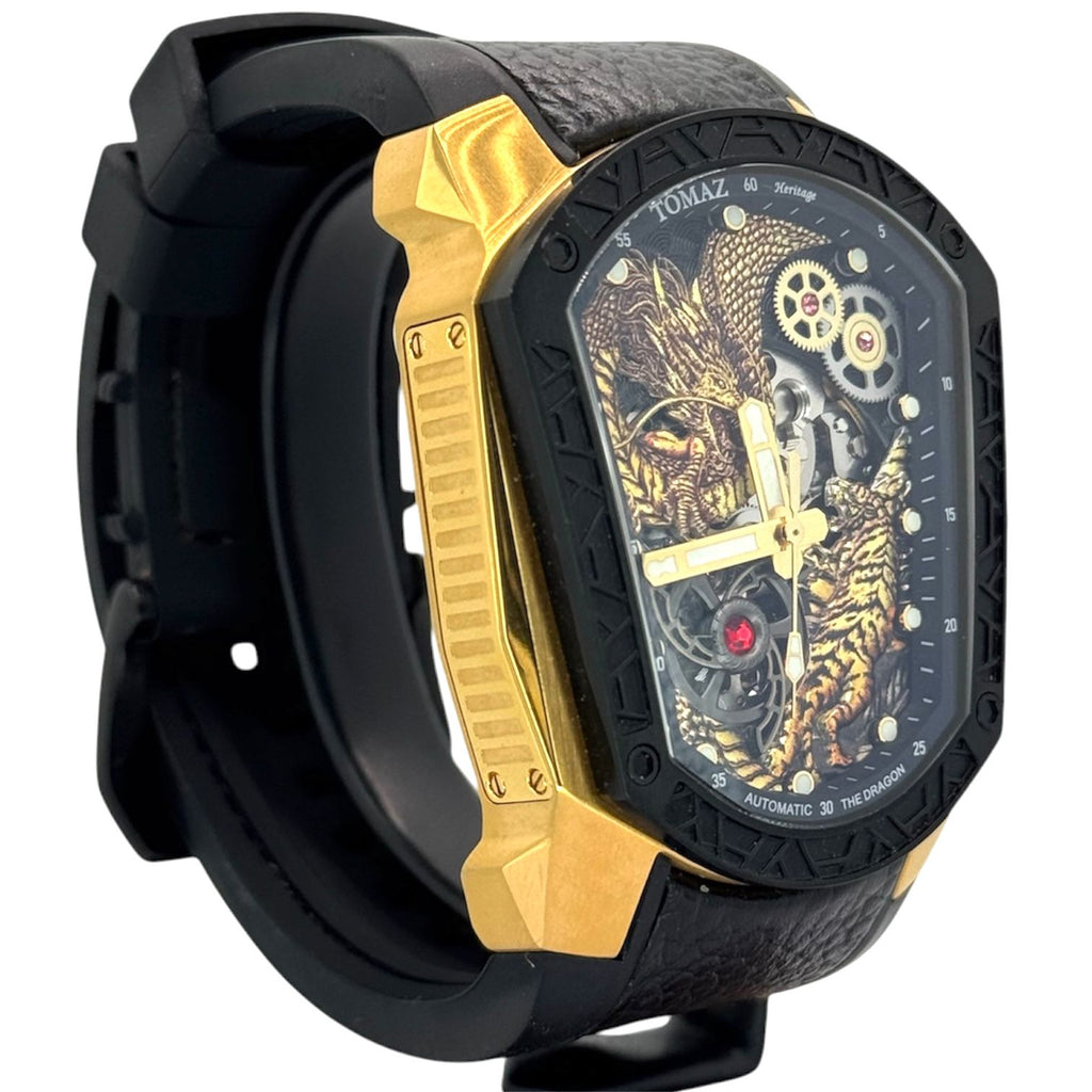 Tomaz TW028-1D6 Automatic Dragon And Tiger Dial Skeleton Dial Watch ,41.7mm x 50mm