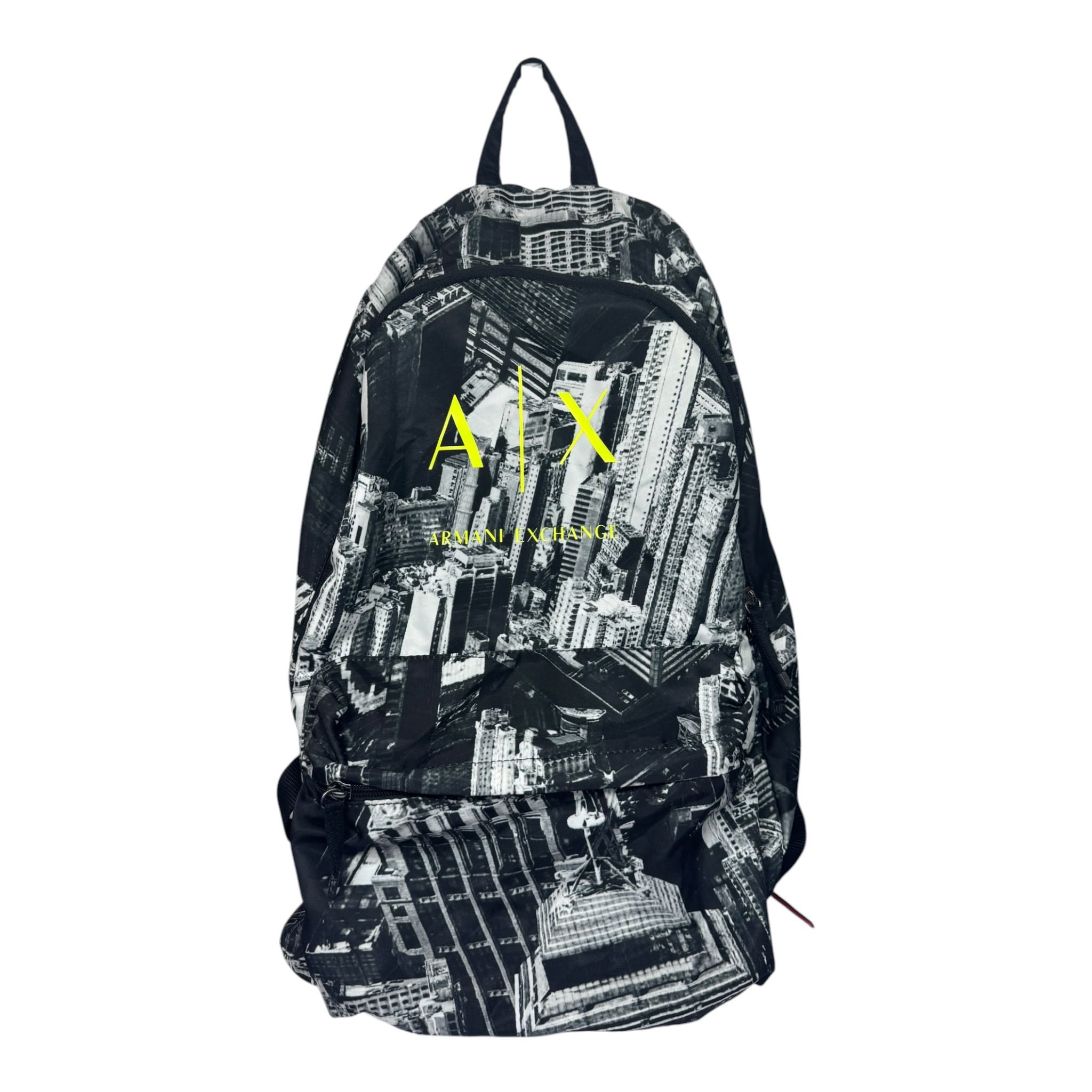 Armani Exchange Backpack Bag Black & White City Scape Design