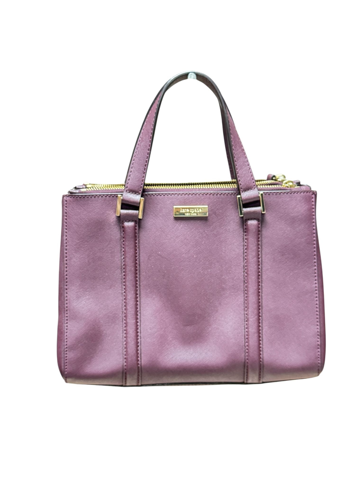Kate Spade Leather Bag Tote Zip Maroon