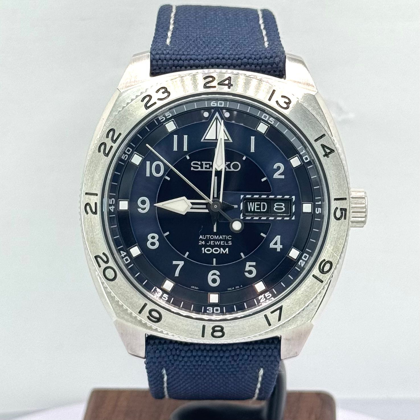 Seiko SRPC73K1 Criteria Daydate Automatic Watch, 44mm