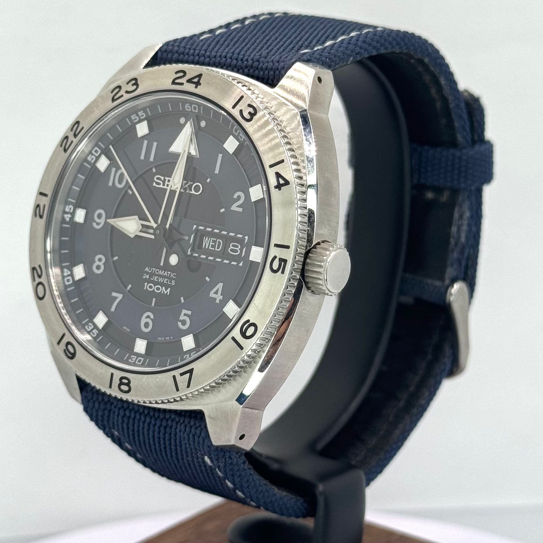 Seiko SRPC73K1 Criteria Daydate Automatic Watch, 44mm