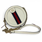 Gucci Ophidia Round Crossbody Bag White in Calfskin, Gold hardware 550618