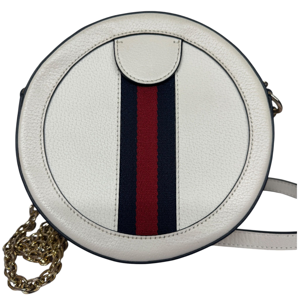Gucci Ophidia Round Crossbody Bag White in Calfskin, Gold hardware 550618