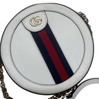 Gucci Ophidia Round Crossbody Bag White in Calfskin, Gold hardware 550618