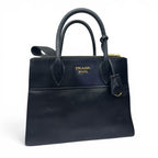 Prada Black Saffiano And City Calf Leather Paradigme Bag 1BA103