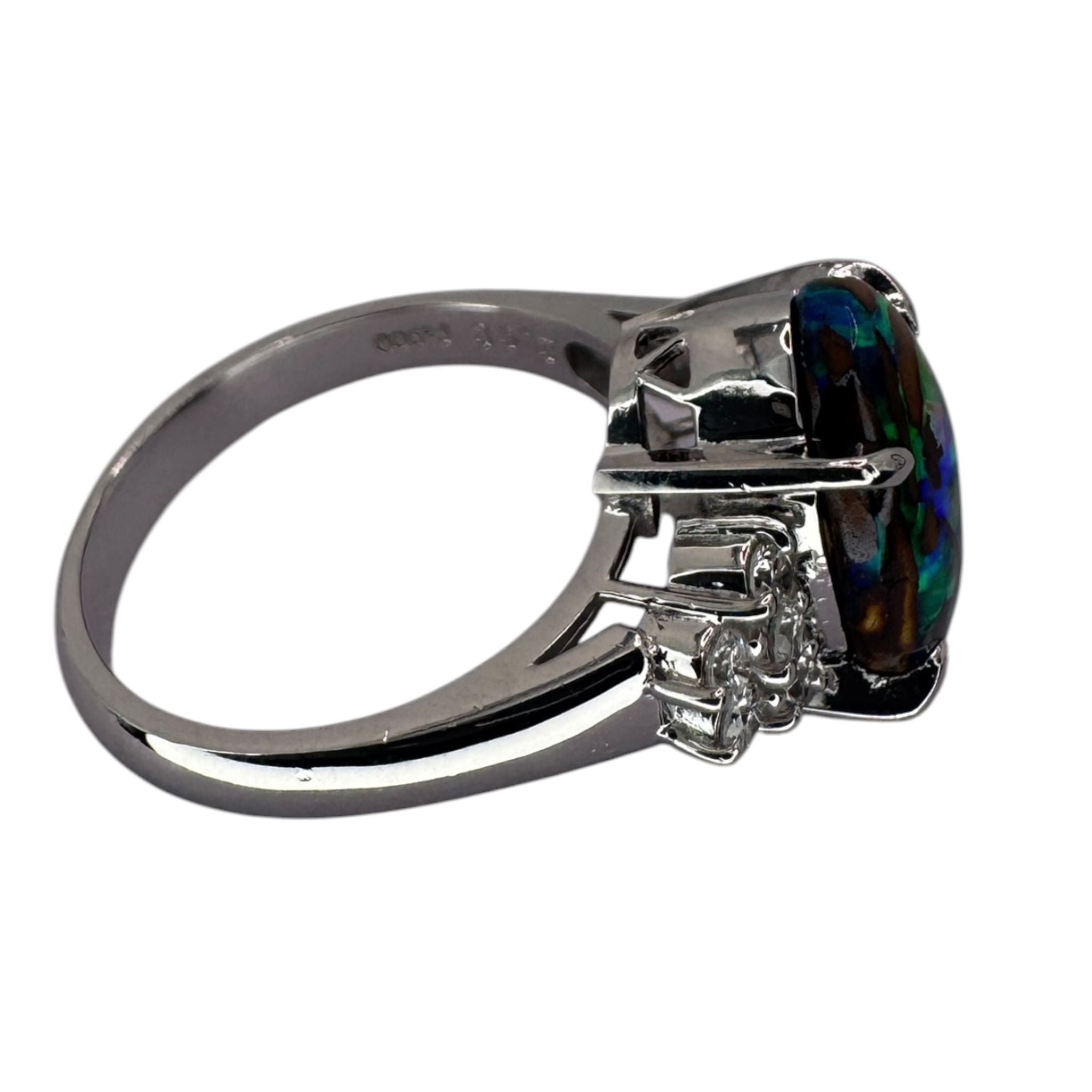 Natural Koroit Opal Ring Pt900