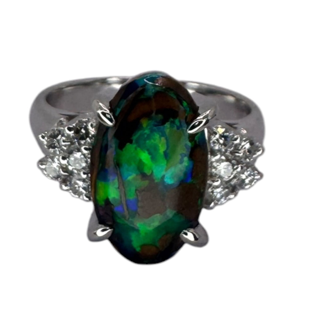 Natural Koroit Opal Ring Pt900