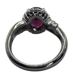 Natural Rhodolite Garnet Pt900 Lady's Ring