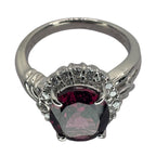 Natural Rhodolite Garnet Pt900 Lady's Ring