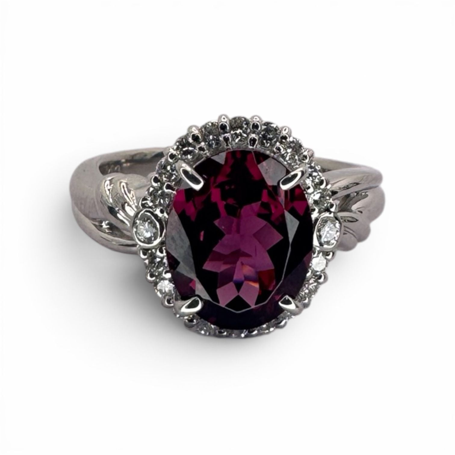 Natural Rhodolite Garnet Pt900 Lady's Ring Main image