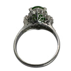 Natural Green Jadeite Type A Lady's Ring Pt900