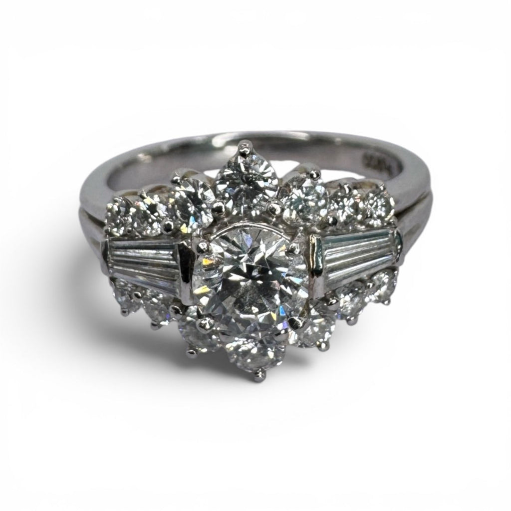 Diamond Ring Pt900 With Certificate