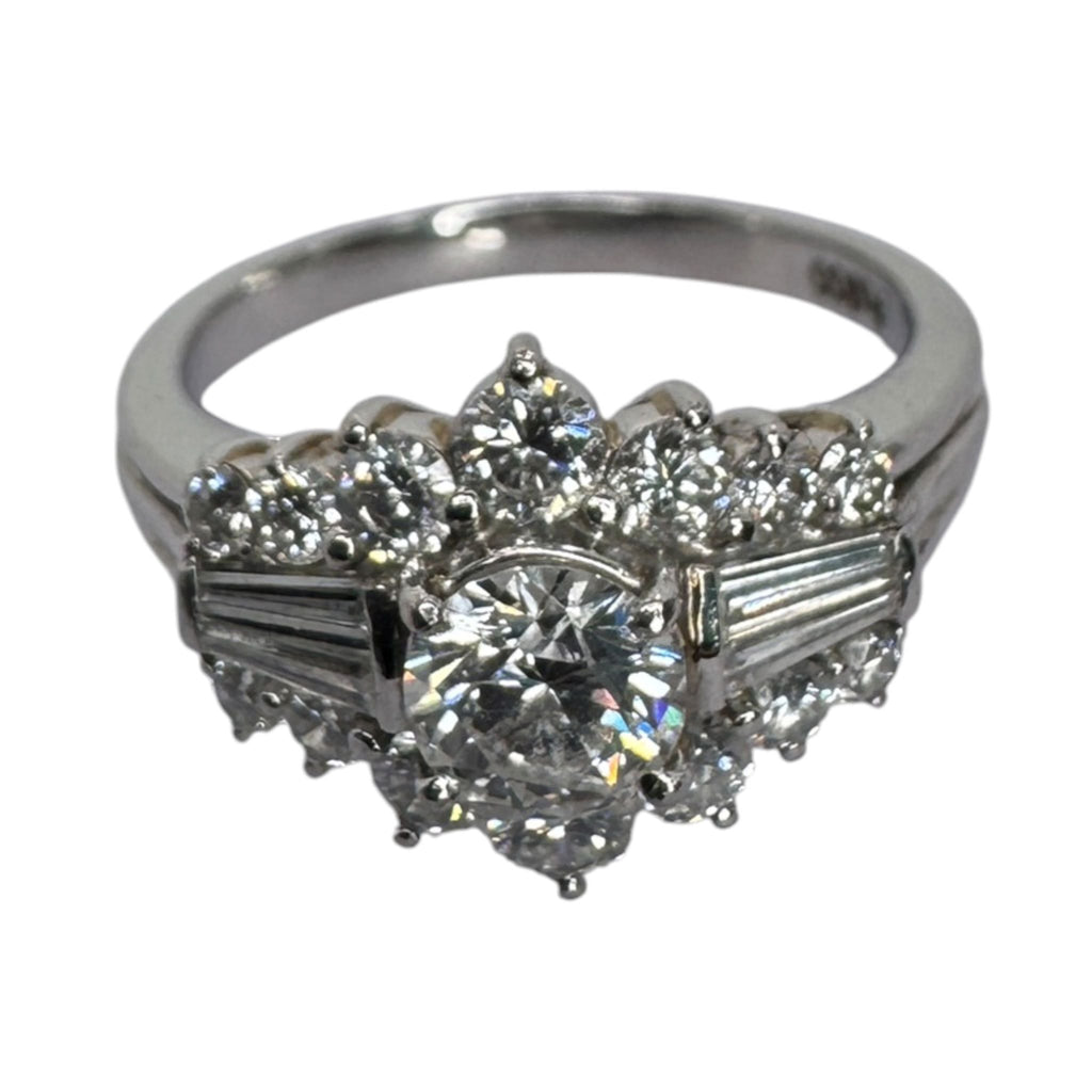 Diamond Ring Pt900 With Certificate