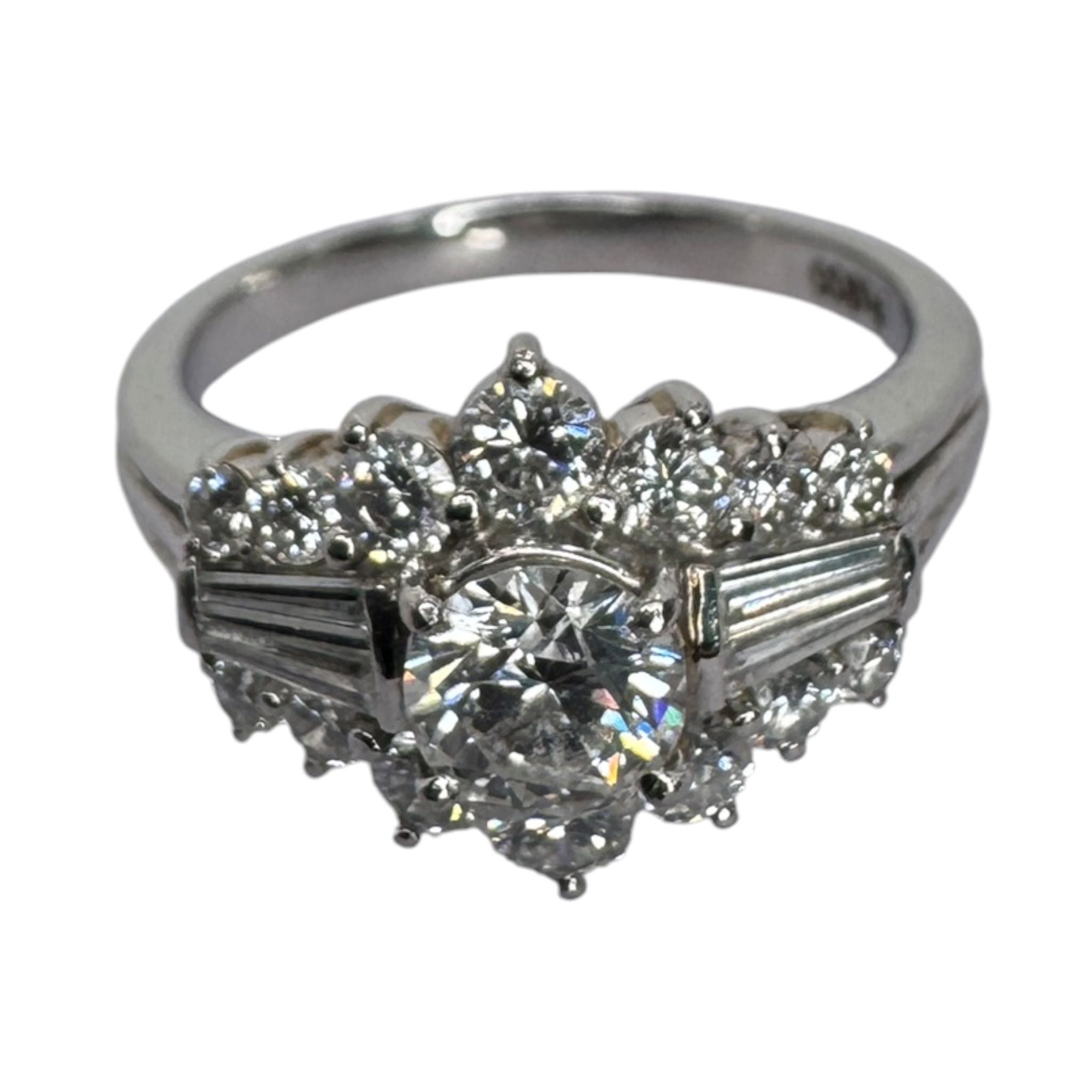 Diamond Ring Pt900 With Certificate