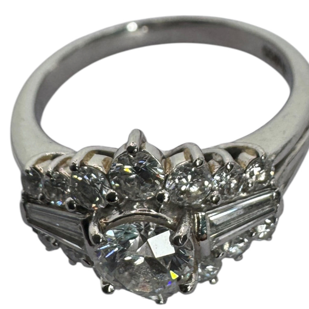 Diamond Ring Pt900 With Certificate