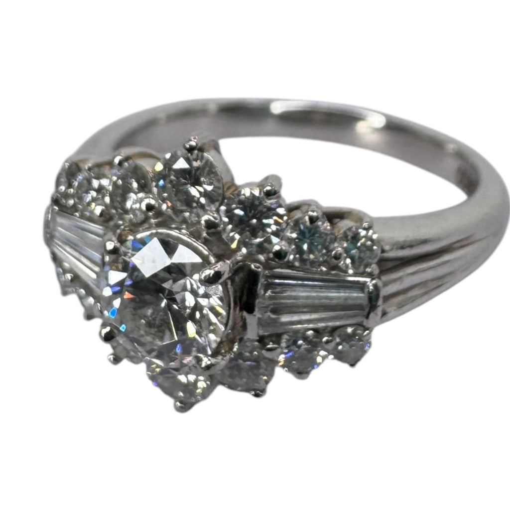 Diamond Ring Pt900 With Certificate