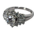 Diamond Ring Pt900 With Certificate