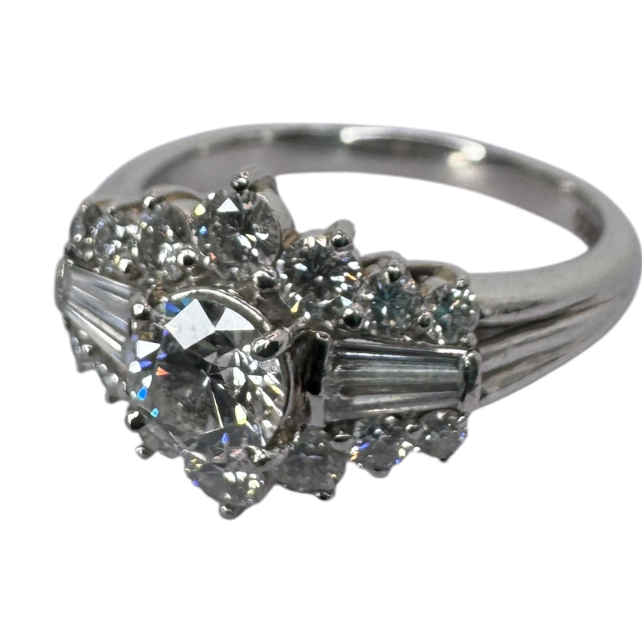 Diamond Ring Pt900 With Certificate