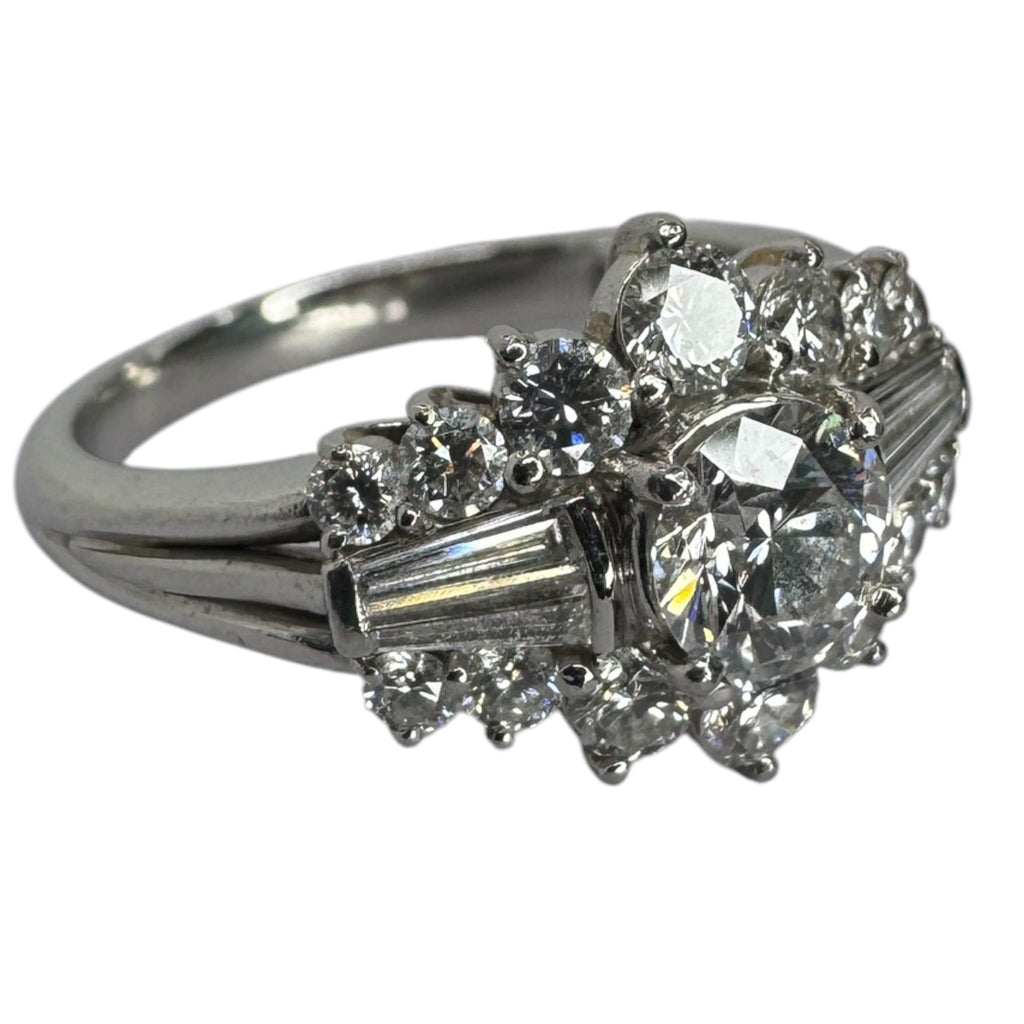 Diamond Ring Pt900 With Certificate