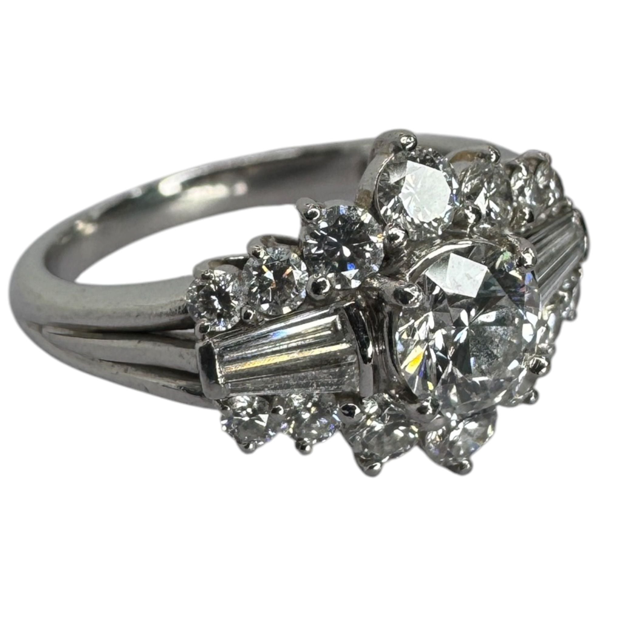 Diamond Ring Pt900 With Certificate