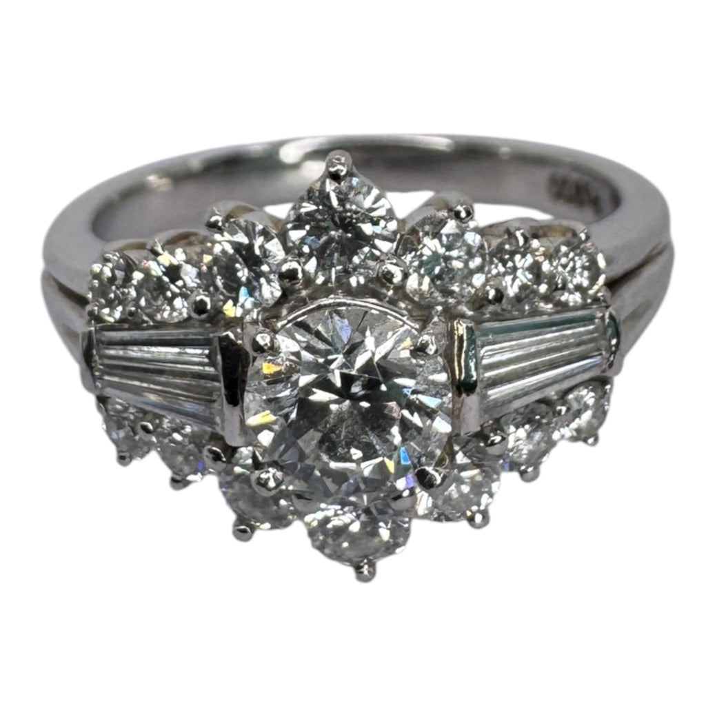 Diamond Ring Pt900 With Certificate