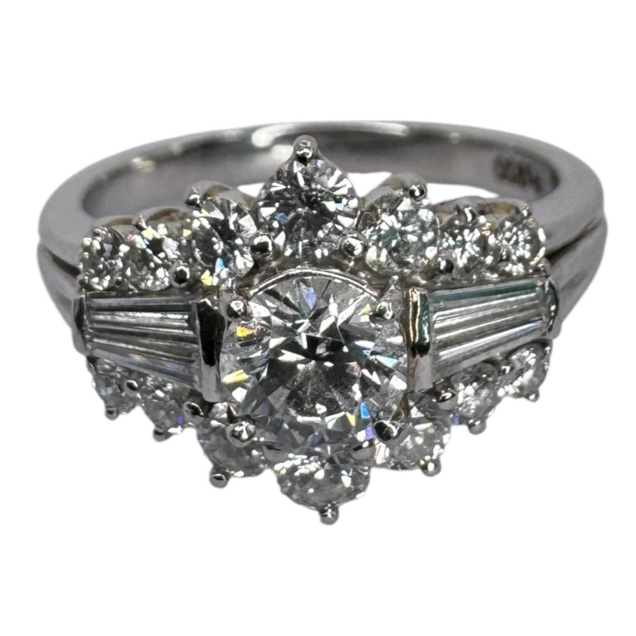 Diamond Ring Pt900 With Certificate