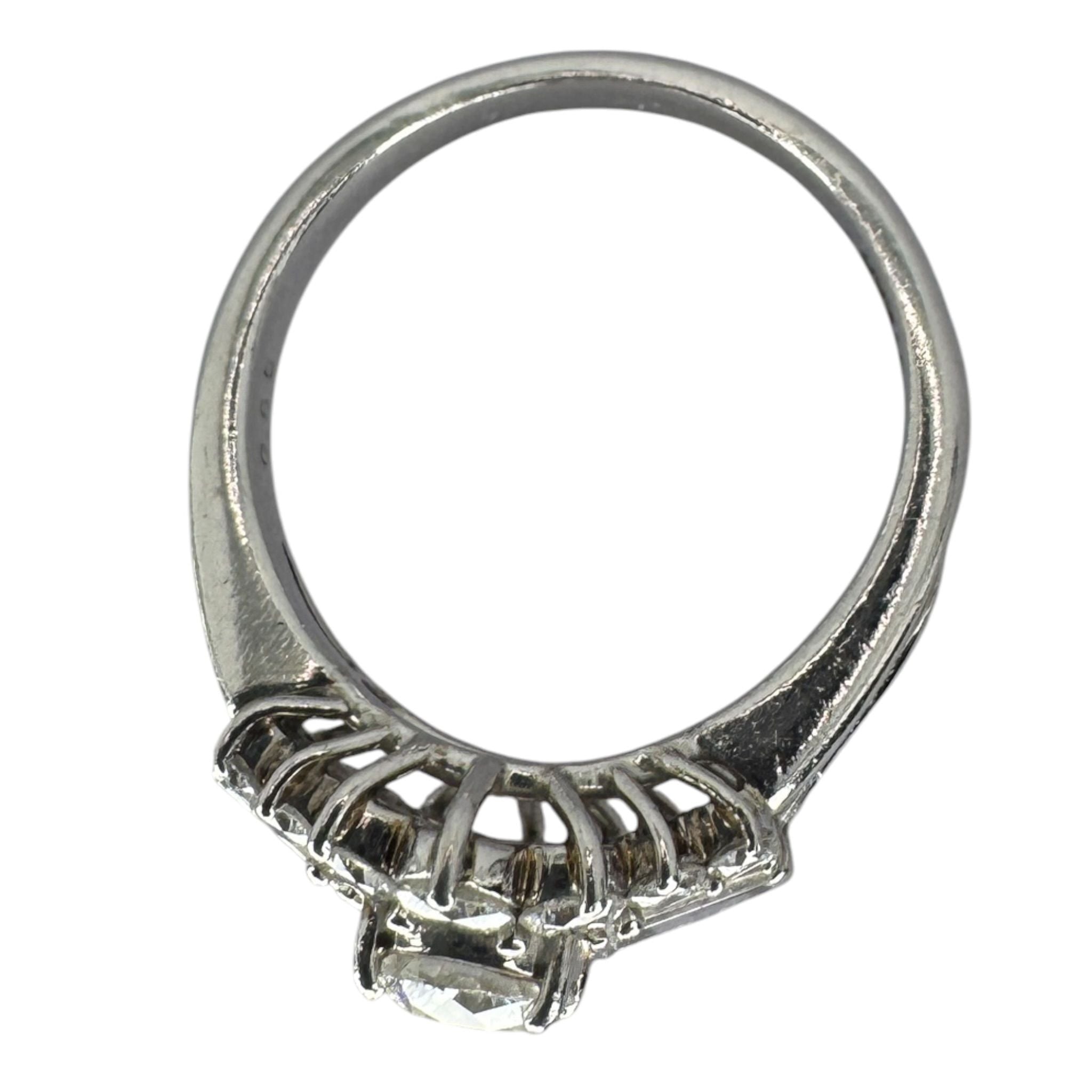 Diamond Ring Pt900 With Certificate