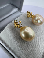 Pearl Earrings 18K With Diamonds