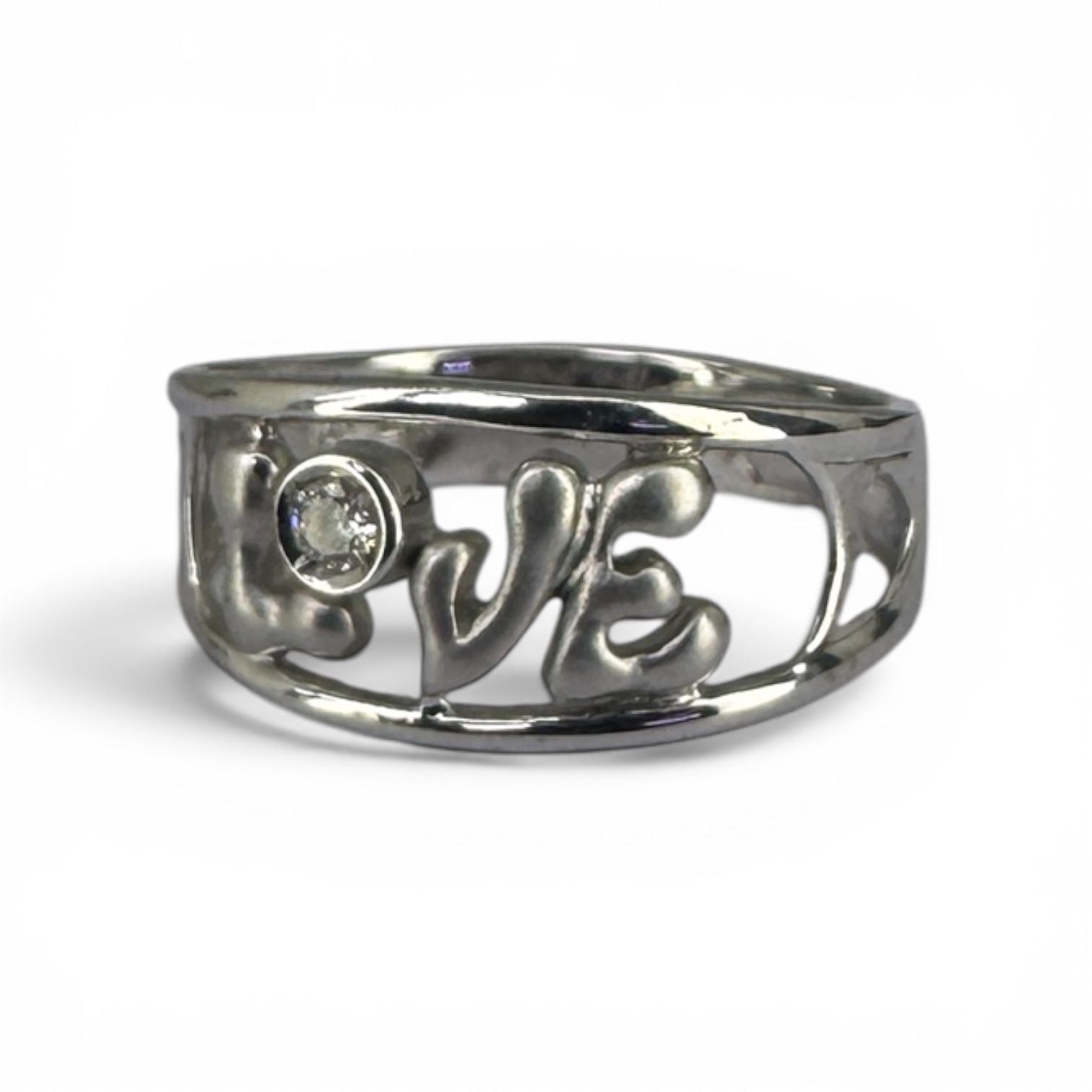 Diamond Ring 18K 750 White Gold