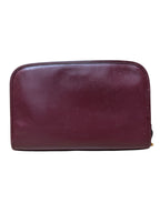 Cartier Clutch Bag Brown Leather Gold Zip