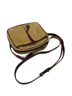 Cartier Shoulder Bag Mustard Leather Burgundy Trim