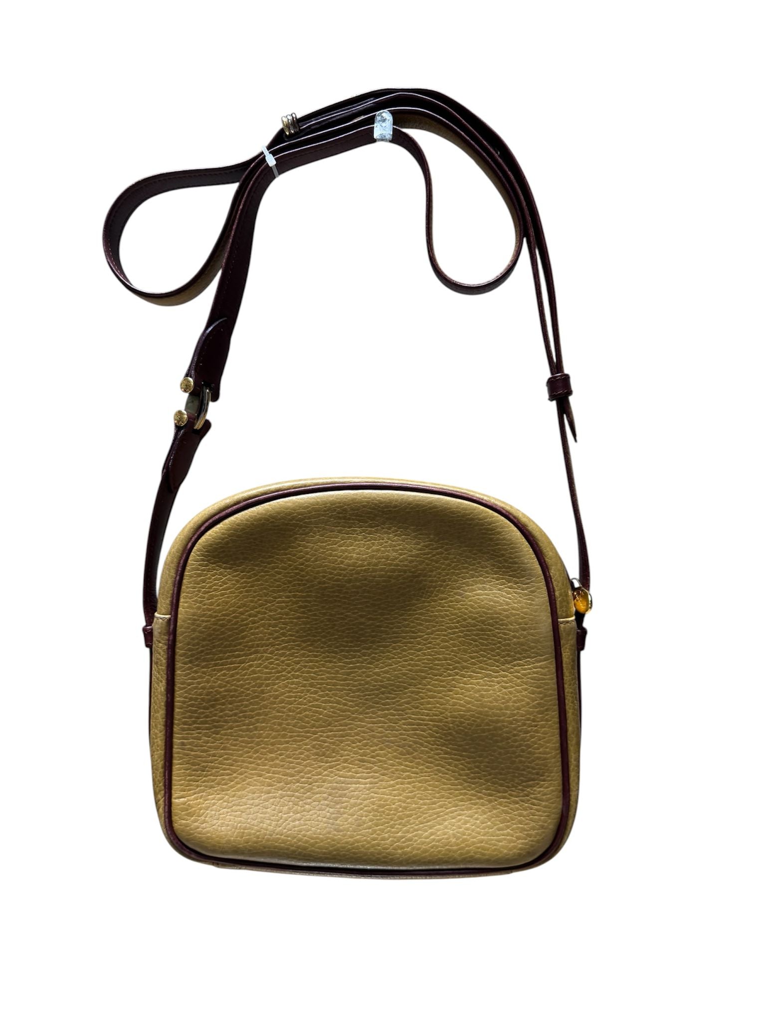 Cartier Shoulder Bag Mustard Leather Burgundy Trim Secondary image