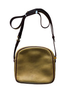 Cartier Shoulder Bag Mustard Leather Burgundy Trim