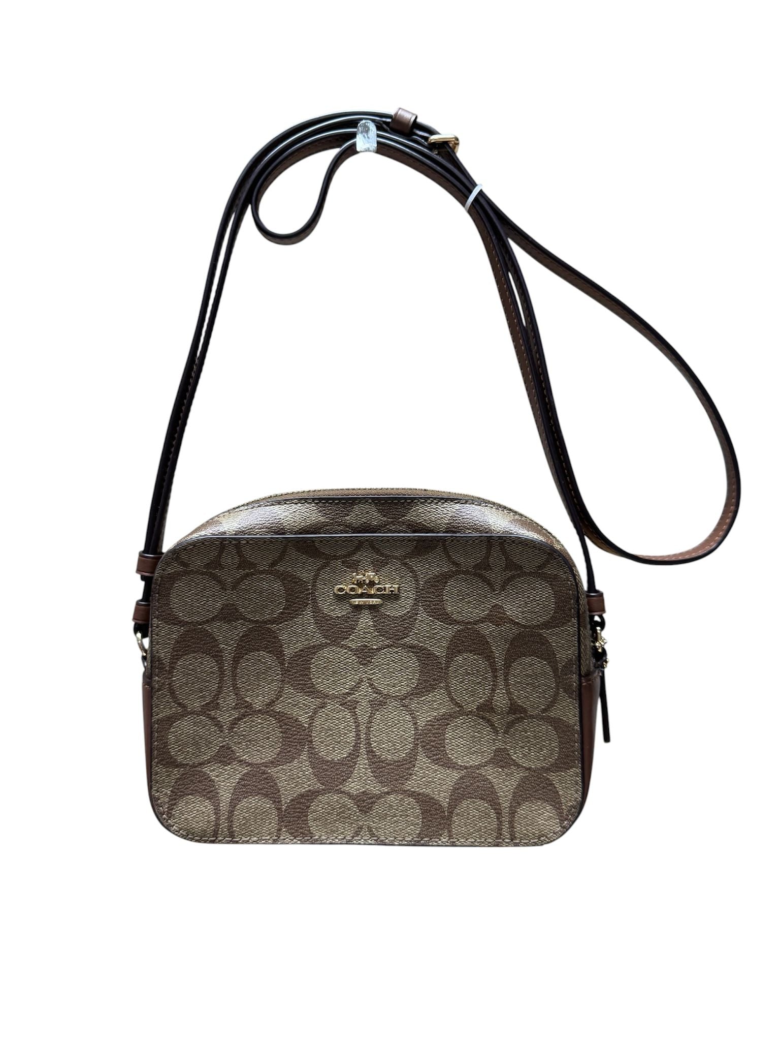 Coach Shoulder Bag Brown Canvas Sig Logo Pattern leather Strap Main image