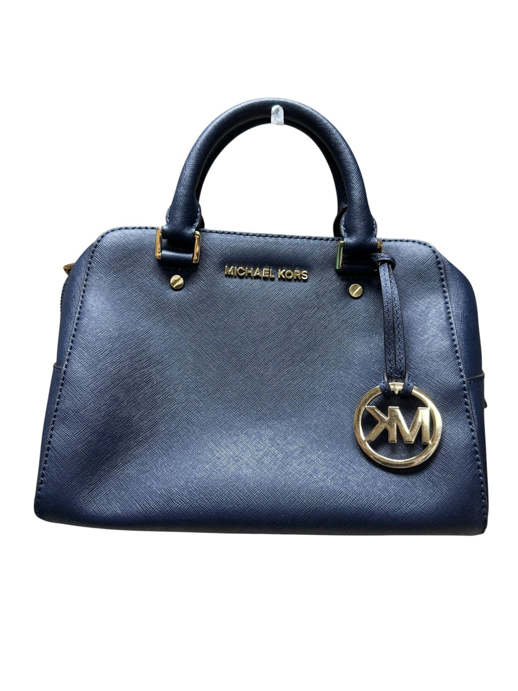 Michael Kors Tote Bag Blue Leather 2 Way Removable Strap