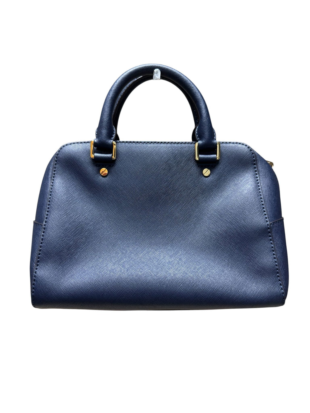 Michael Kors Tote Bag Blue Leather 2 Way Removable Strap