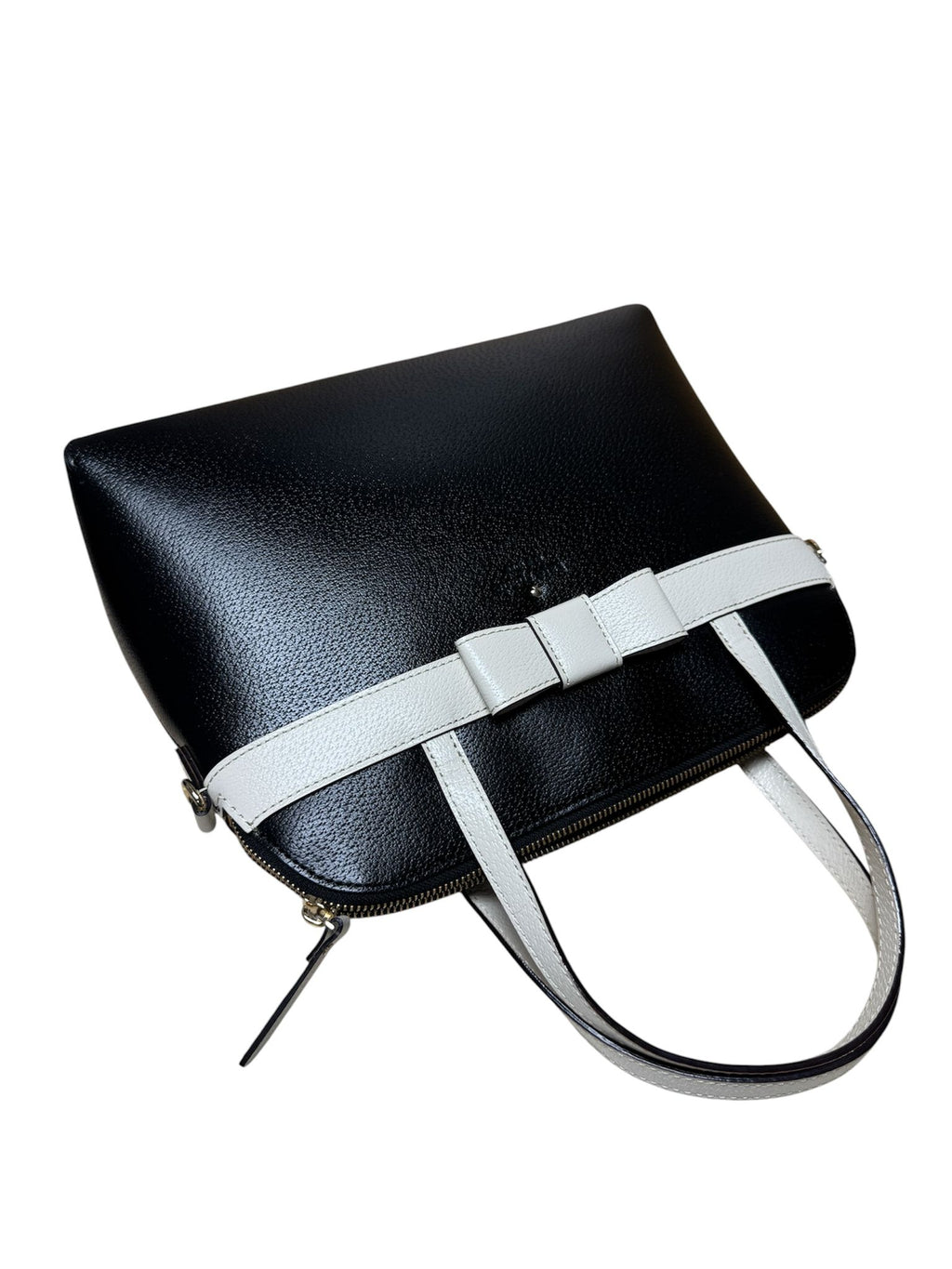 Kate Spade Shoulder Bag Black White Strap Leather 2 Way