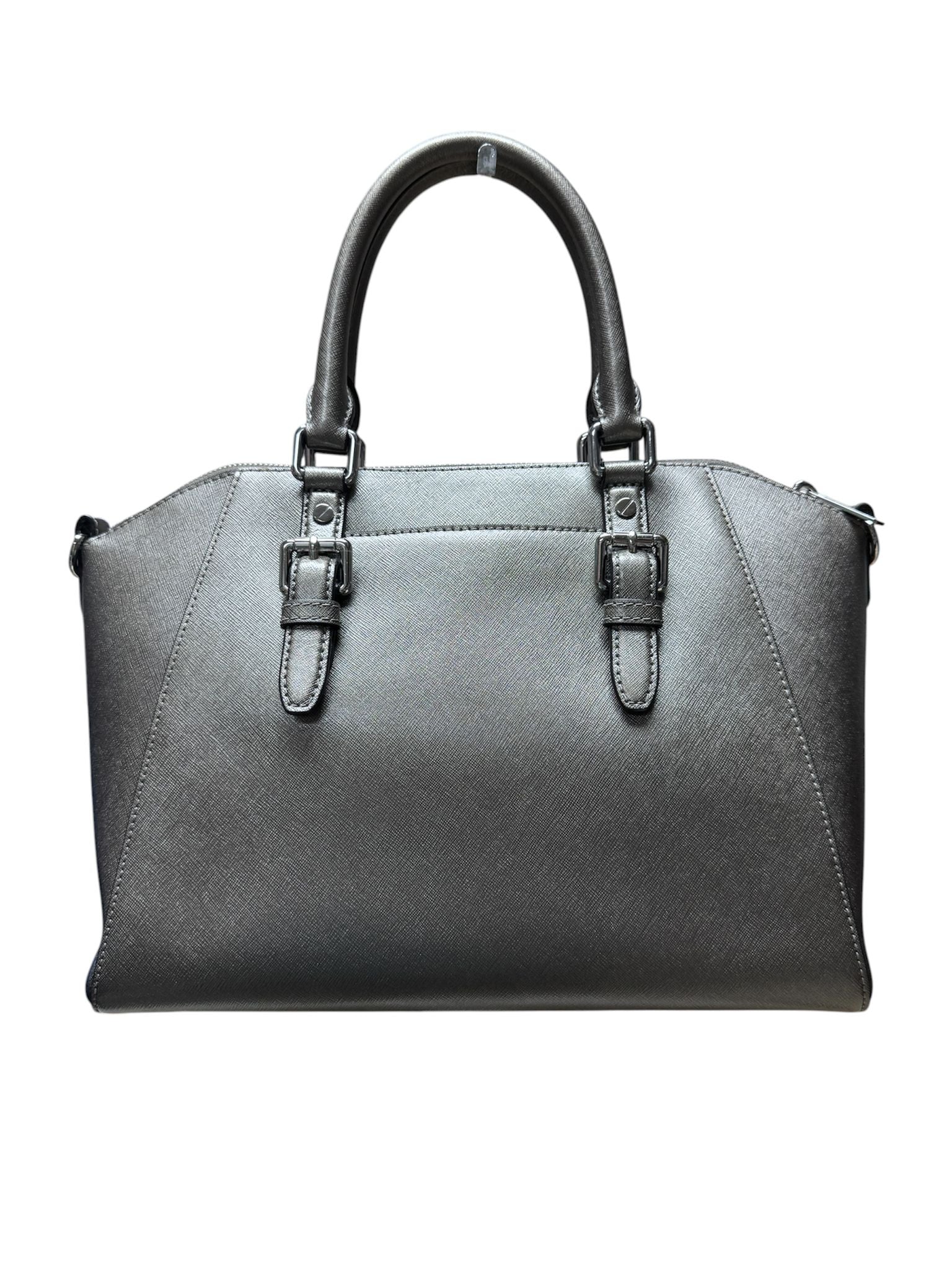 Micheal Kors Shoulder Bag Metallic Grey Leather 2 Way