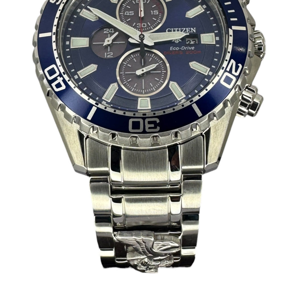 Citizen Promaster Eco-Drive Mens Watch Divers 200m Blue Dial B612-S123887 w/ Box and Tank