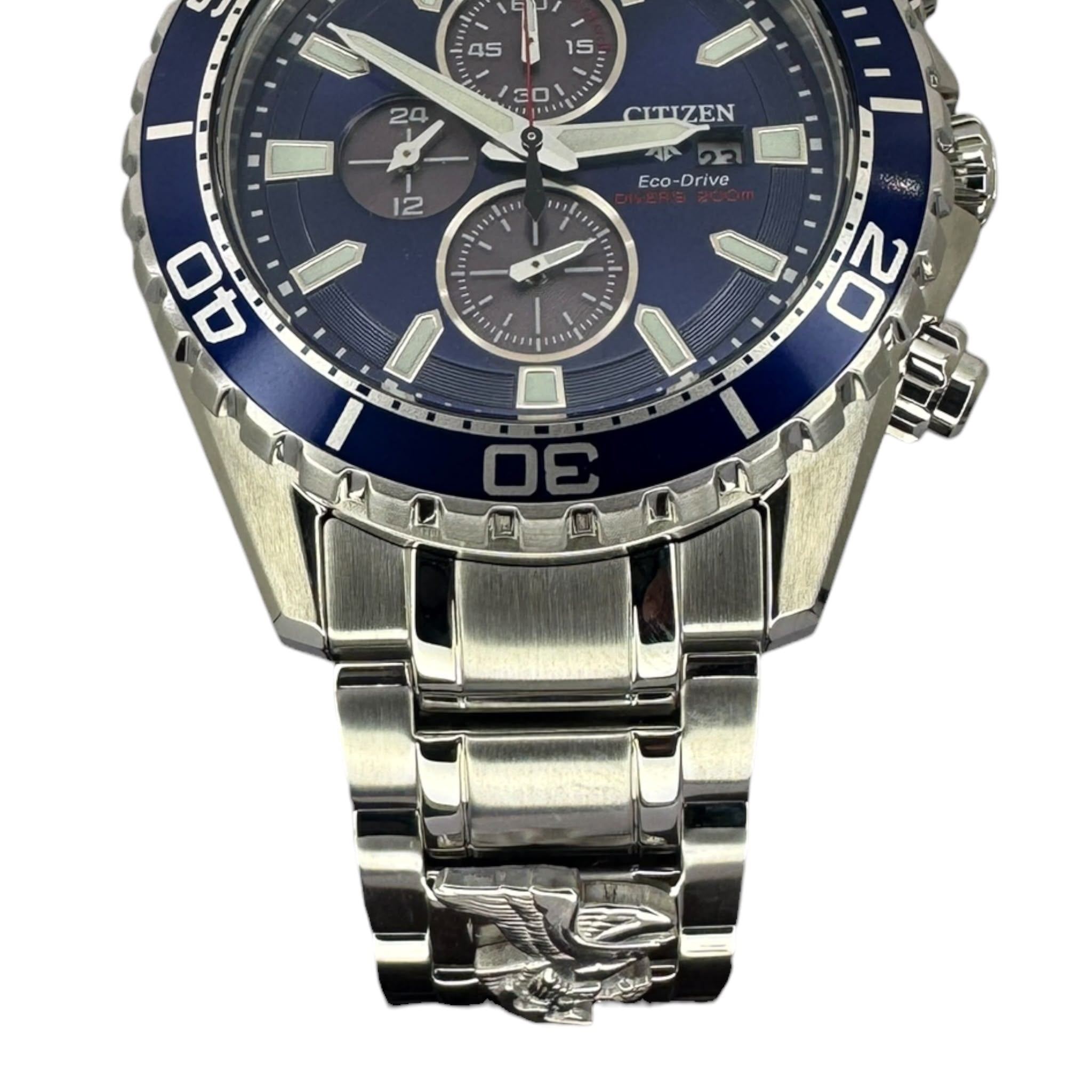 Citizen Promaster Eco-Drive Mens Watch Divers 200m Blue Dial B612-S123887 w/ Box and Tank