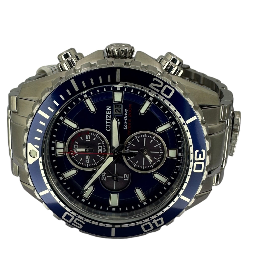 Citizen Promaster Eco-Drive Mens Watch Divers 200m Blue Dial B612-S123887 w/ Box and Tank