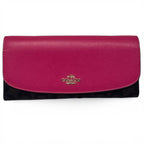 Coach Slim Envelope Leather Wallet Long Pink