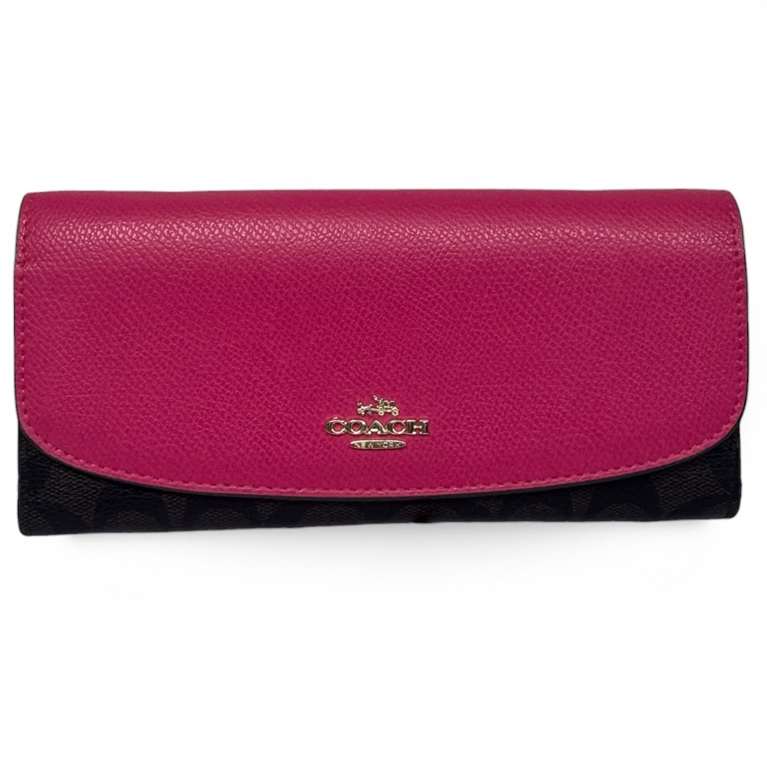Coach Slim Envelope Leather Wallet Long Pink