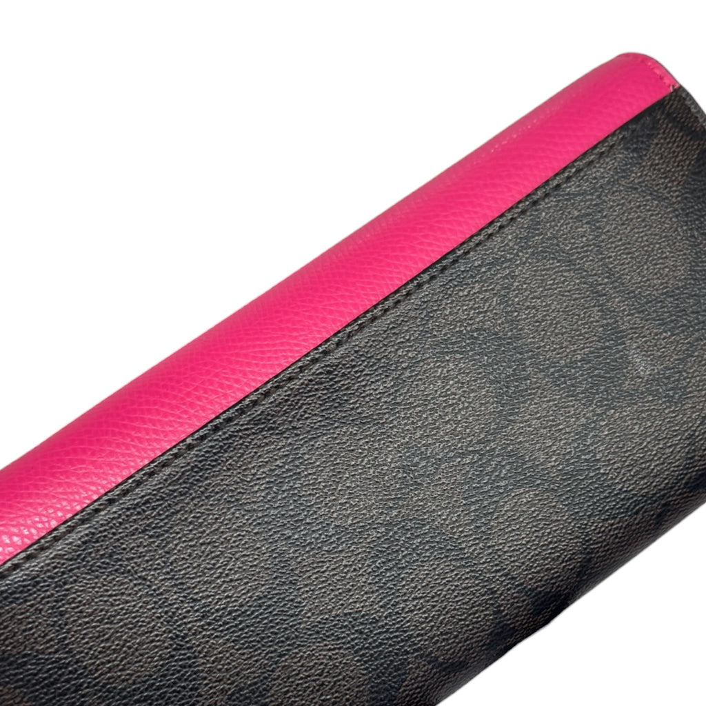 Coach Slim Envelope Leather Wallet Long Pink