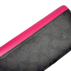 Coach Slim Envelope Leather Wallet Long Pink