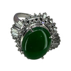 Jade With Diamonds Pt950 Ring