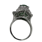 Jade With Diamonds Pt950 Ring